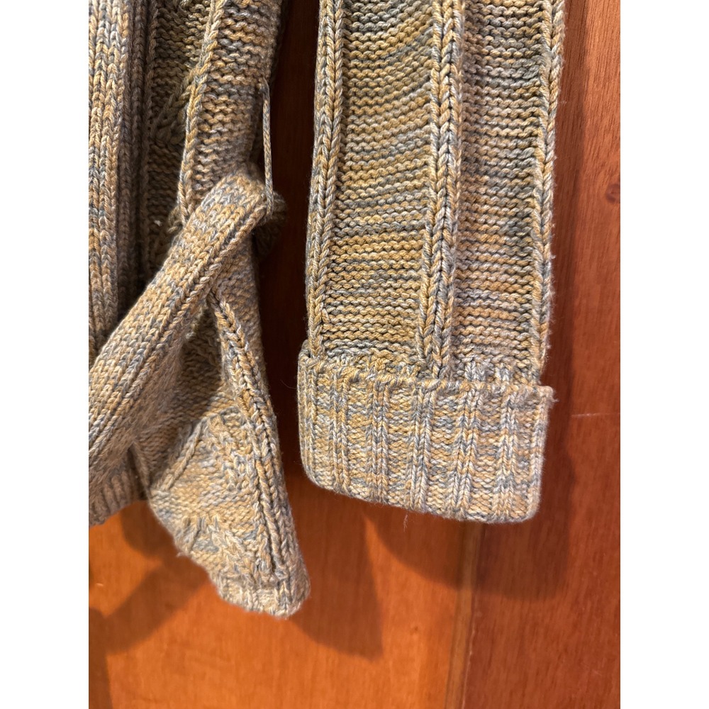 Sweater Bee Banff ltd Vintage knit gray gold cardigan belted cable grannycore - Picture 5 of 11